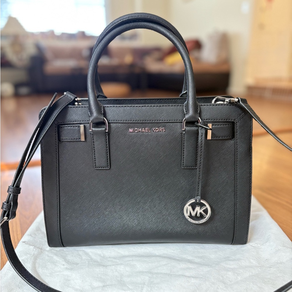 Michael Kors Black Leather Satchel
